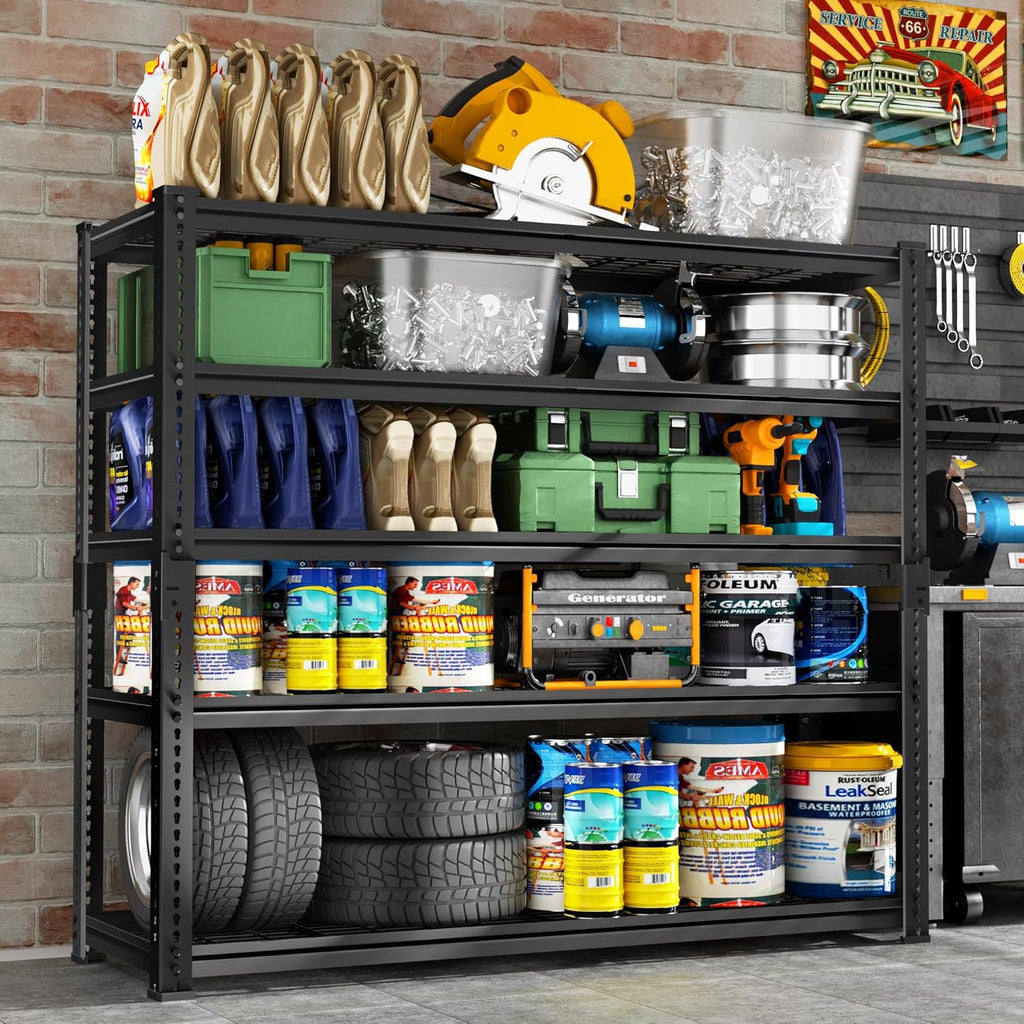 ROOMTEC Garage Shelving, 2800 LBS Capacity Sorage Shelves Heavy Duty, 5 Tier Adjustable Metal Organizer Wire Rack, 48"L x 18"W x 72"H Utility Shelf Unit for Kitchen Pantry (1, 48" L x 18" W x 72" H)