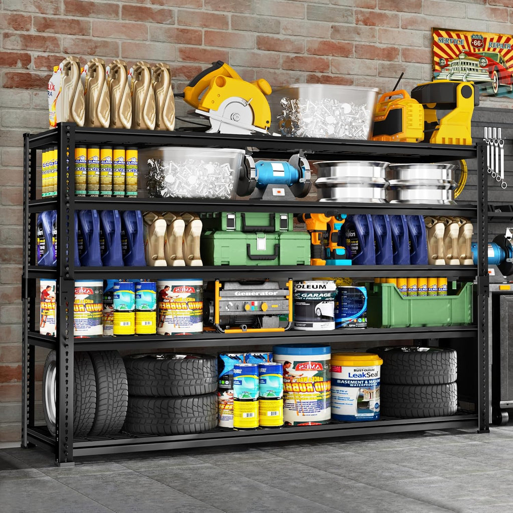 ROOMTEC Garage Shelving, 2800 LBS Capacity Sorage Shelves Heavy Duty, 5 Tier Adjustable Metal Organizer Wire Rack, 48"L x 18"W x 72"H Utility Shelf Unit for Kitchen Pantry (1, 48" L x 18" W x 72" H)