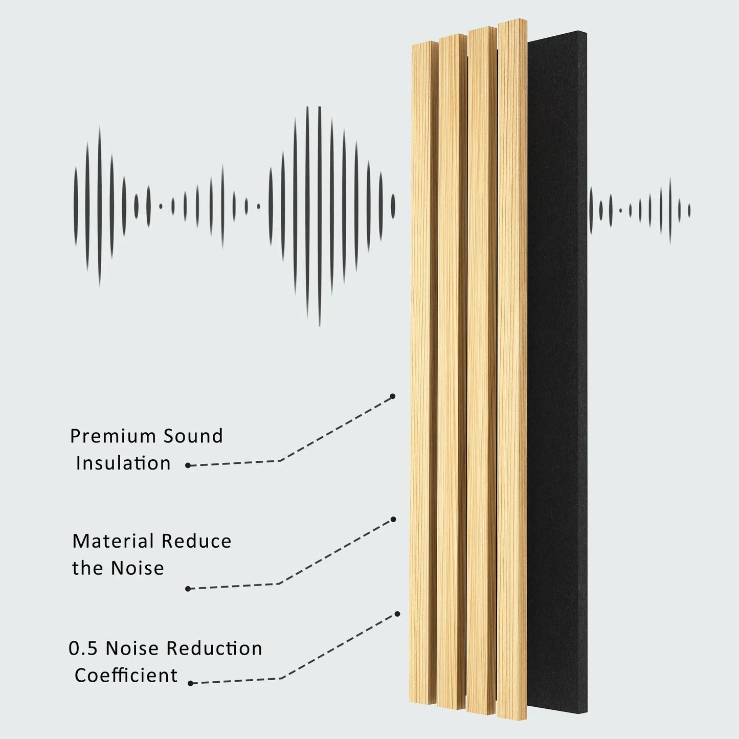 Acoustic Soild Wood Wall Panels (Broad Strip) 