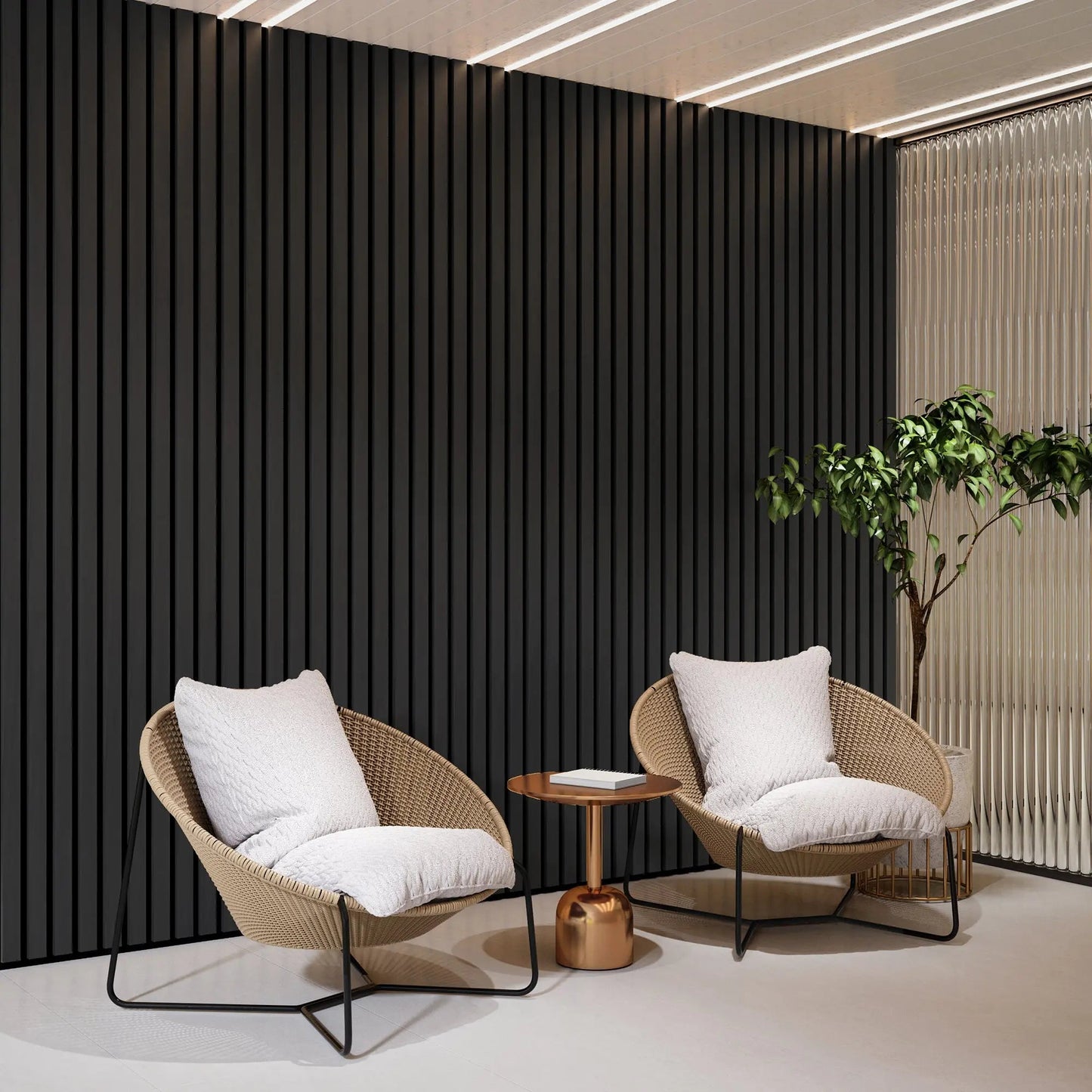 Acoustic Soild Wood Wall Panels (Broad Strip) 