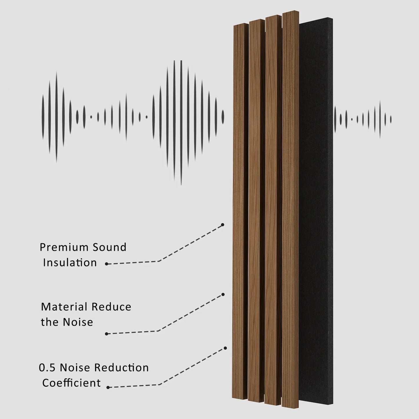 Acoustic Soild Wood Wall Panels (Broad Strip) 