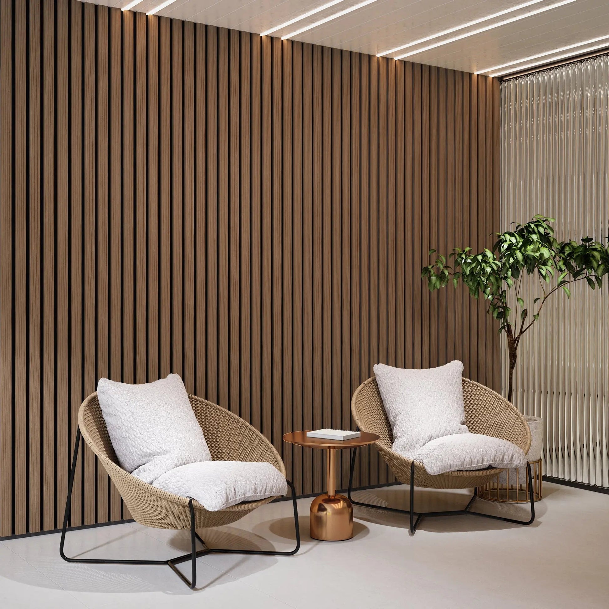 Acoustic Soild Wood Wall Panels (Broad Strip) 