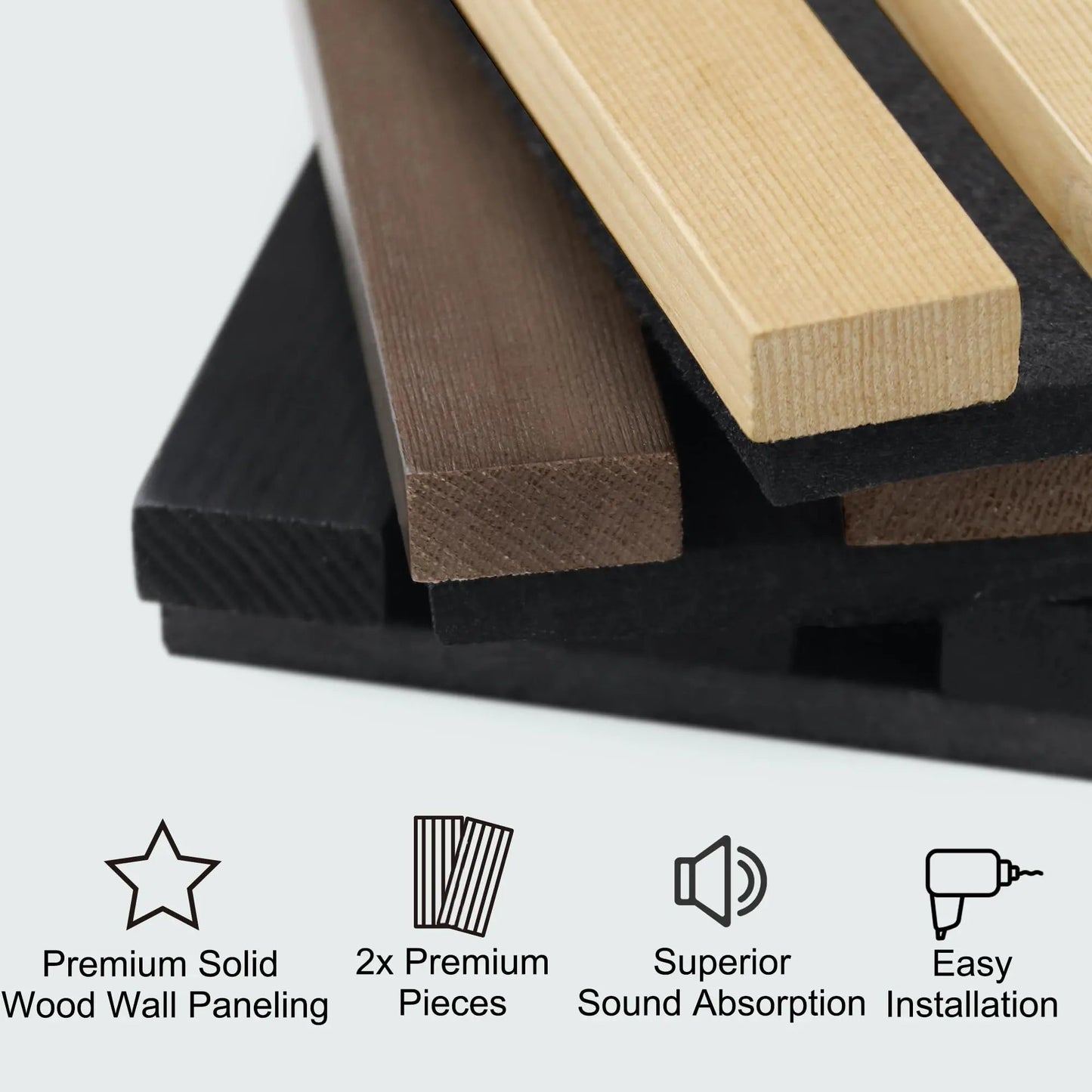 Hausvita Acoustic Soild Wood Wall Panels ( 2 Panels Per Box ) 