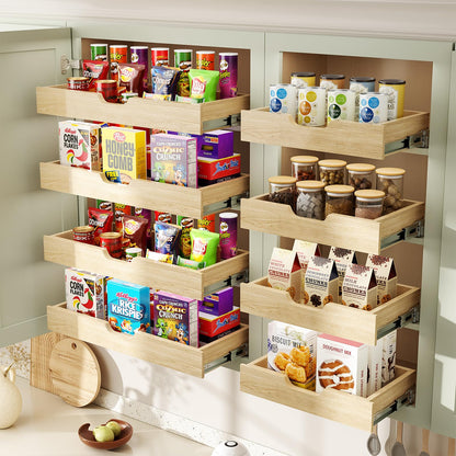Soft Close Wood Pull Out Cabinet Organizer