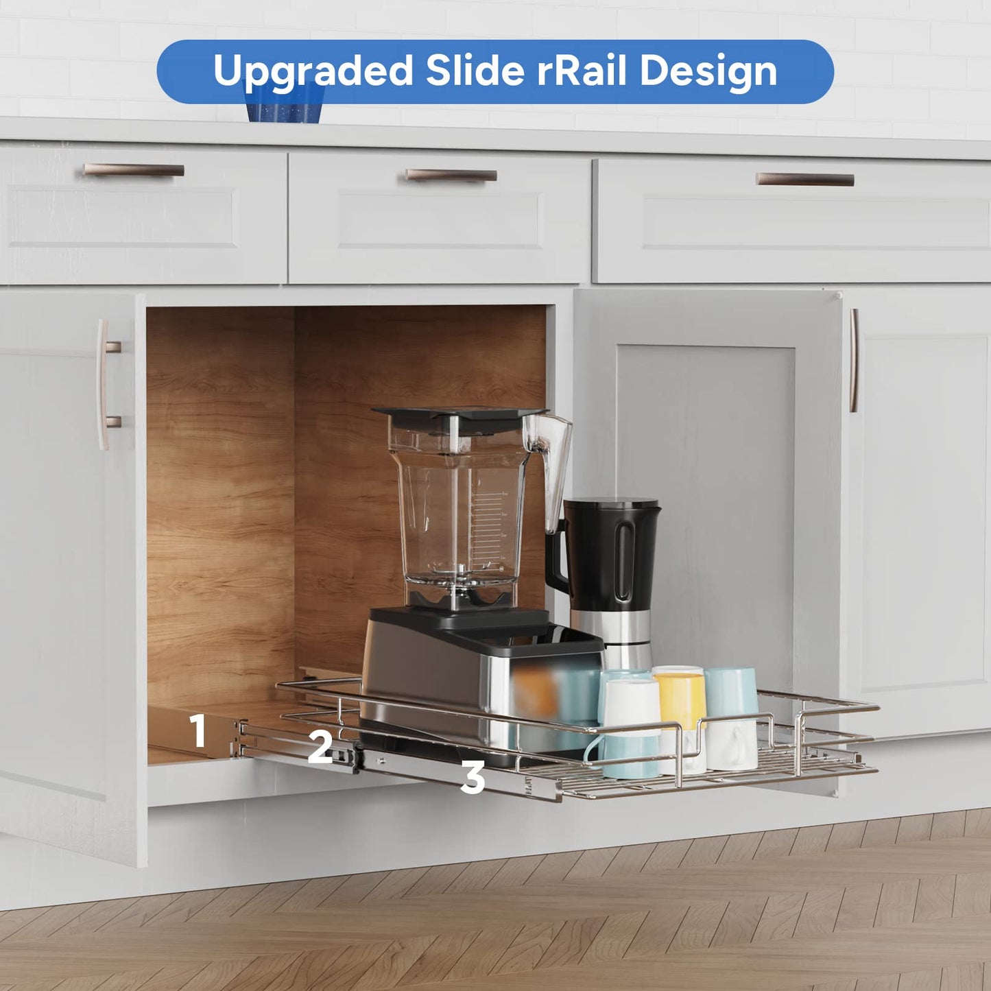 Single Tier Pull Out Drawers For Kitchen Cabinets