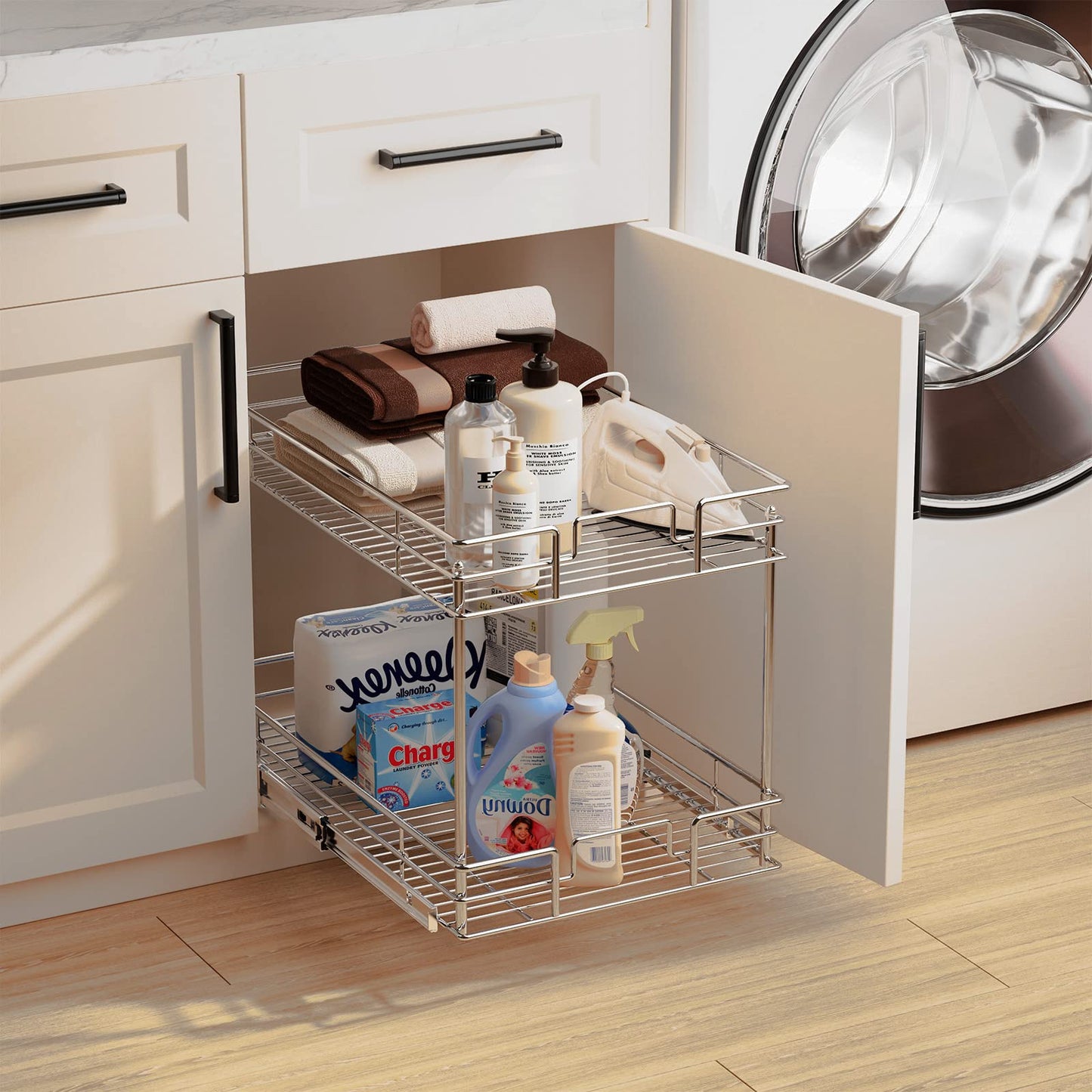 2-Tier Pull Out Drawers For Kitchen Cabinets