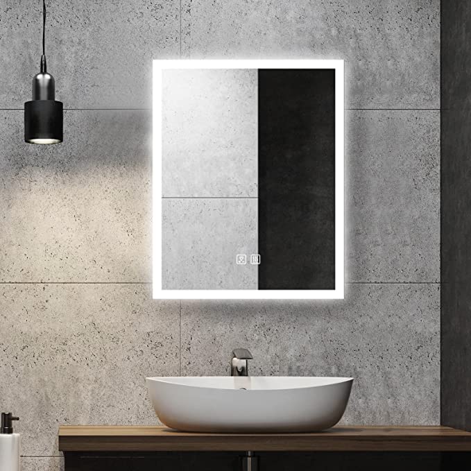 2 Rectangular Led Backlist Mirrors Frameless Rectangular Led Backlit Bathrooms Mirrors with Dimmable ...