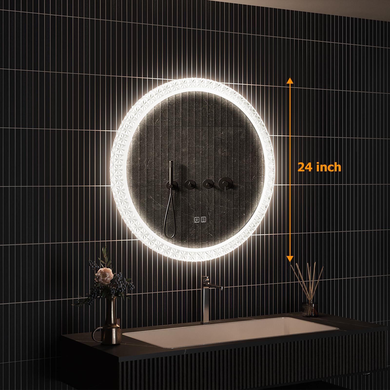 Round Acrylic LED Bathroom Mirror – Roomtec