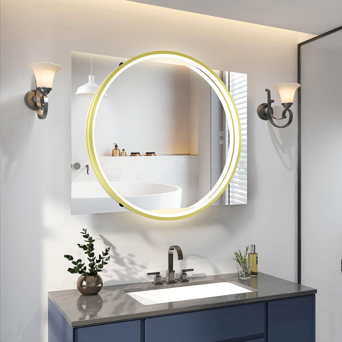 Square & Round Integrated LED Bathroom Mirror