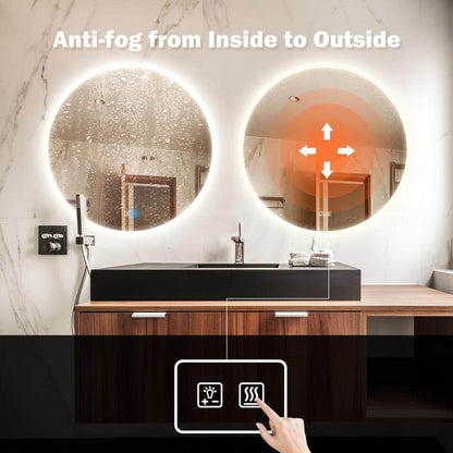 Round LED BATHROOMS Vanity  Mirrors With Dimmable Lights